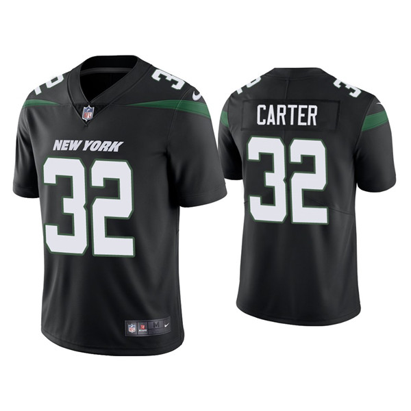 Men's New York Jets #32 Michael Carter 2021 Black Vapor Untouchable Limited Stitched Jersey